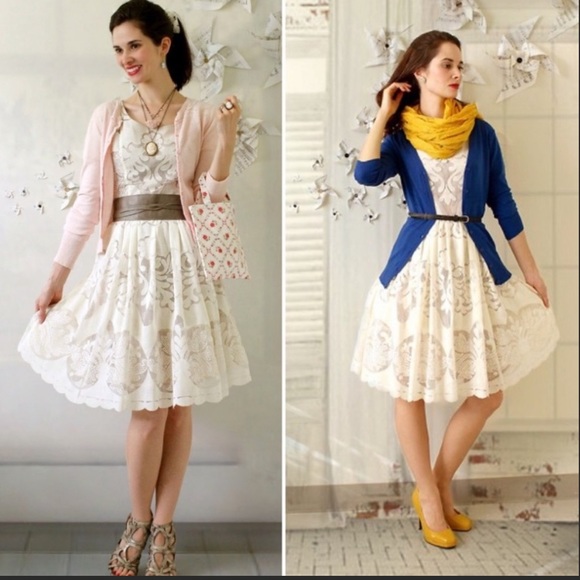 Anthropologie Tracy Reese Lace Cream Dress - Picture 2 of 8